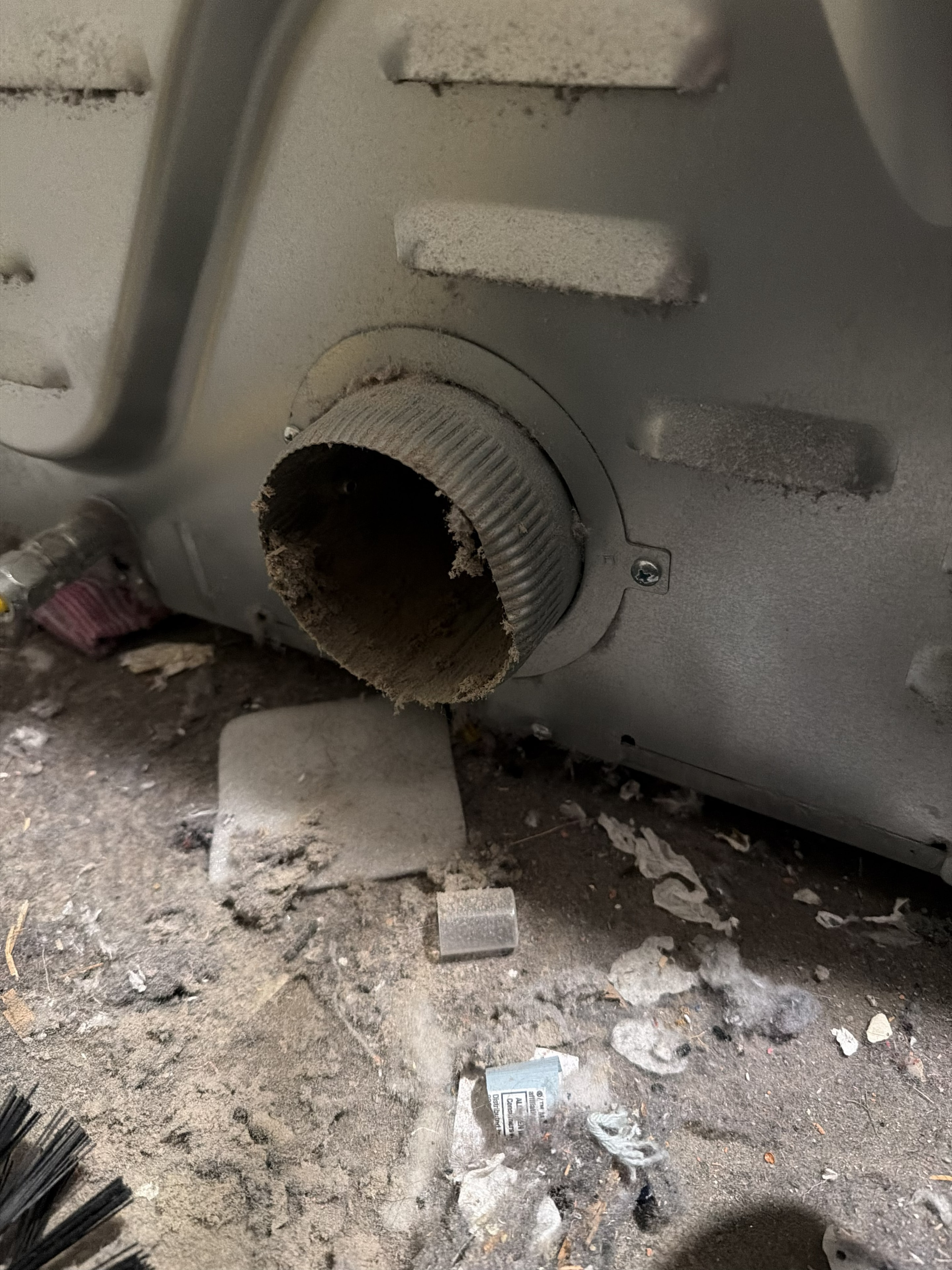 Blown dryer vent. This one was so clogged it blew the vent line clean off.
